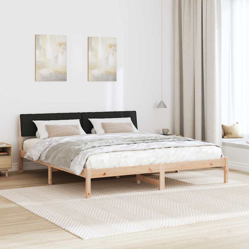 Bettgestell Braun und Schwarz 180 x 200 cm Massivholz Kiefer