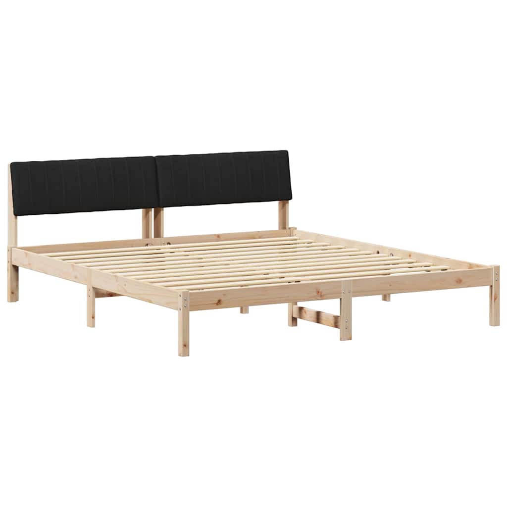 Bettgestell Braun und Schwarz 180 x 200 cm Massivholz Kiefer