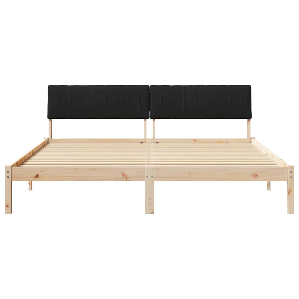 Bettgestell Braun und Schwarz 180 x 200 cm Massivholz Kiefer