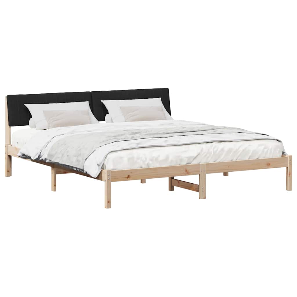 Bettgestell Braun und Schwarz 180 x 200 cm Massivholz Kiefer