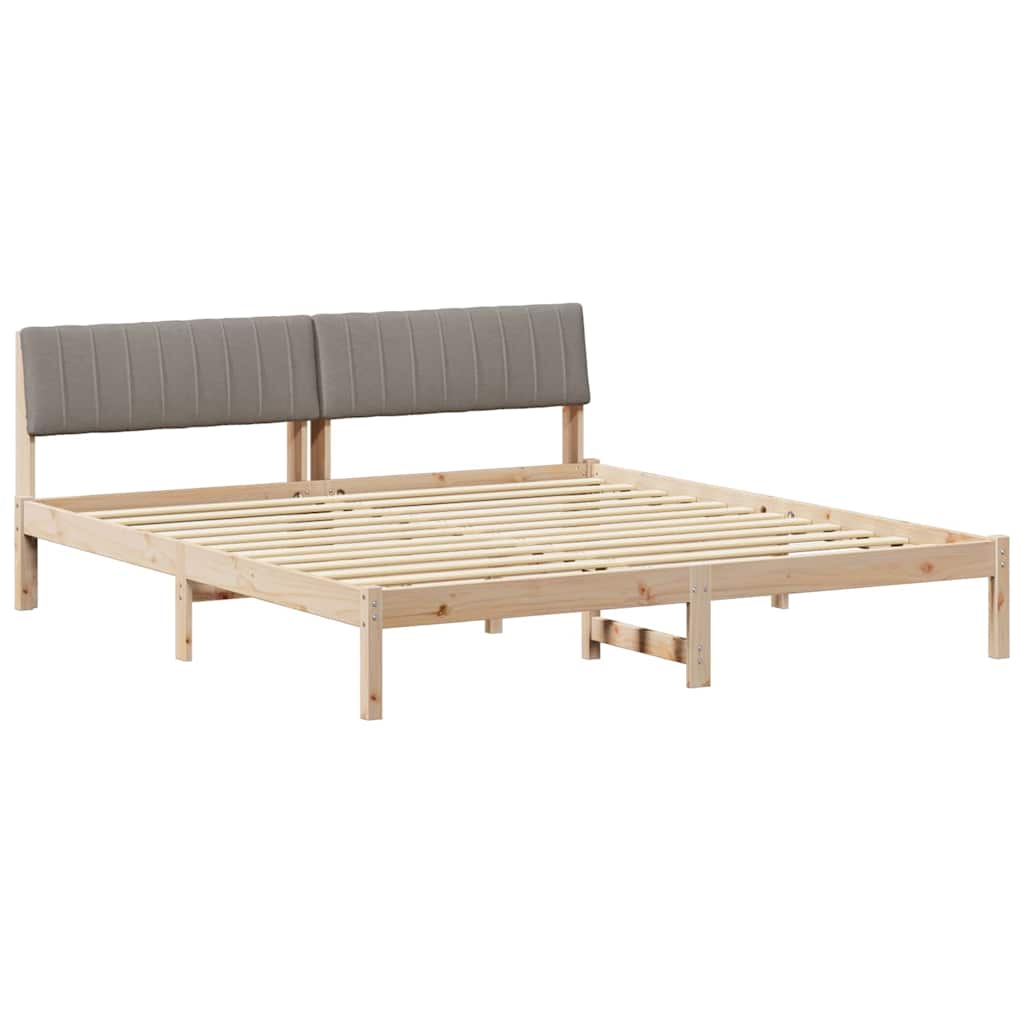 Bettgestell Braun und Taupe 180 x 200 cm Massivholz Kiefer