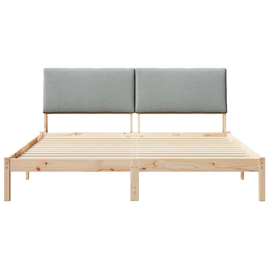 Bettgestell Braun und hellgrau 180 x 200 cm Massivholz Kiefer