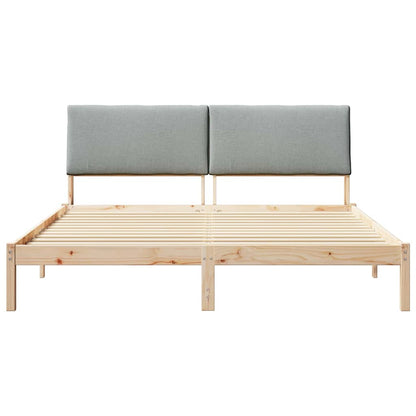 Bettgestell Braun und hellgrau 180 x 200 cm Massivholz Kiefer