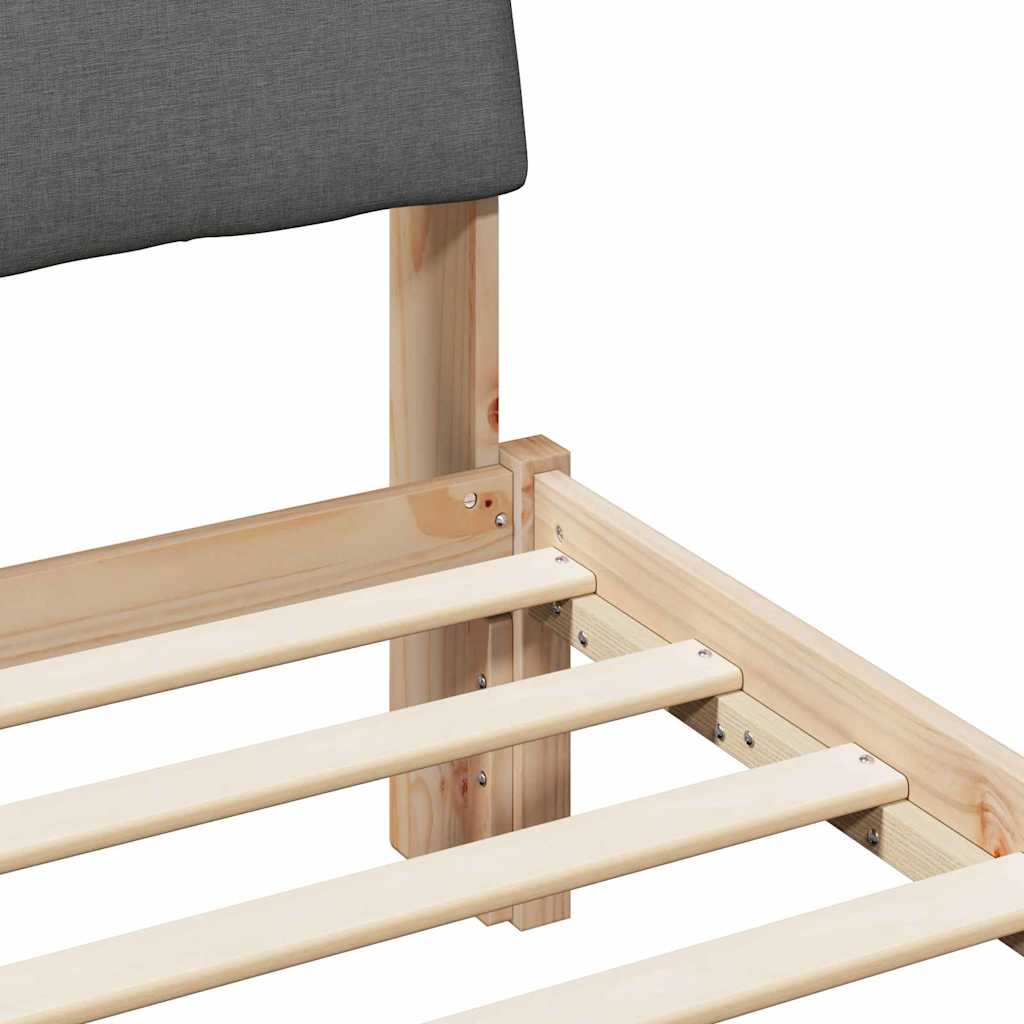 Bettgestell Braun und Dunkelgrau 180 x 200 cm Massivholz Kiefer