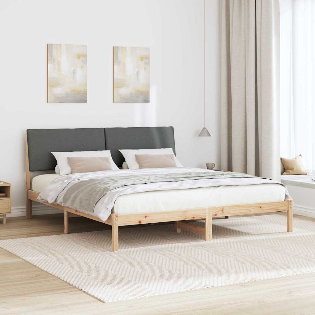 Bettgestell Braun und Dunkelgrau 180 x 200 cm Massivholz Kiefer