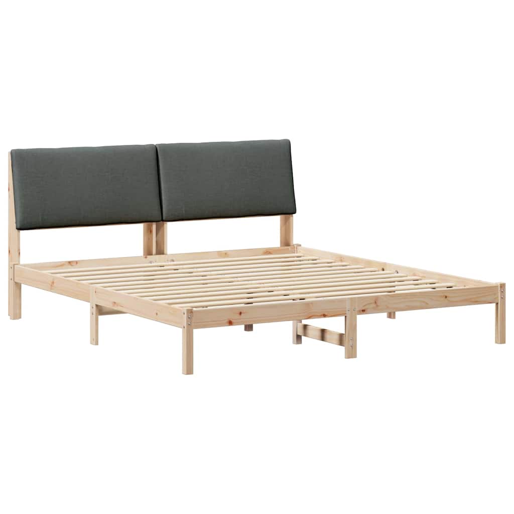 Bettgestell Braun und Dunkelgrau 180 x 200 cm Massivholz Kiefer