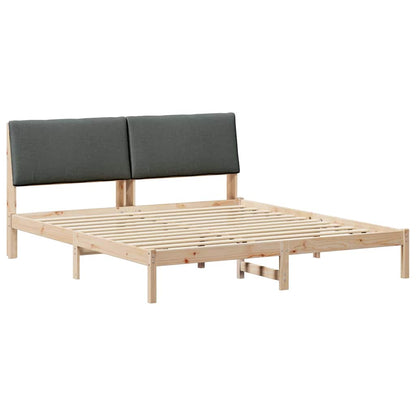 Bettgestell Braun und Dunkelgrau 180 x 200 cm Massivholz Kiefer