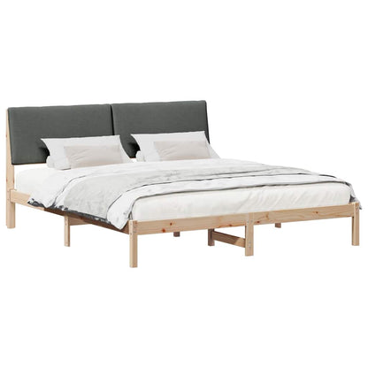 Bettgestell Braun und Dunkelgrau 180 x 200 cm Massivholz Kiefer