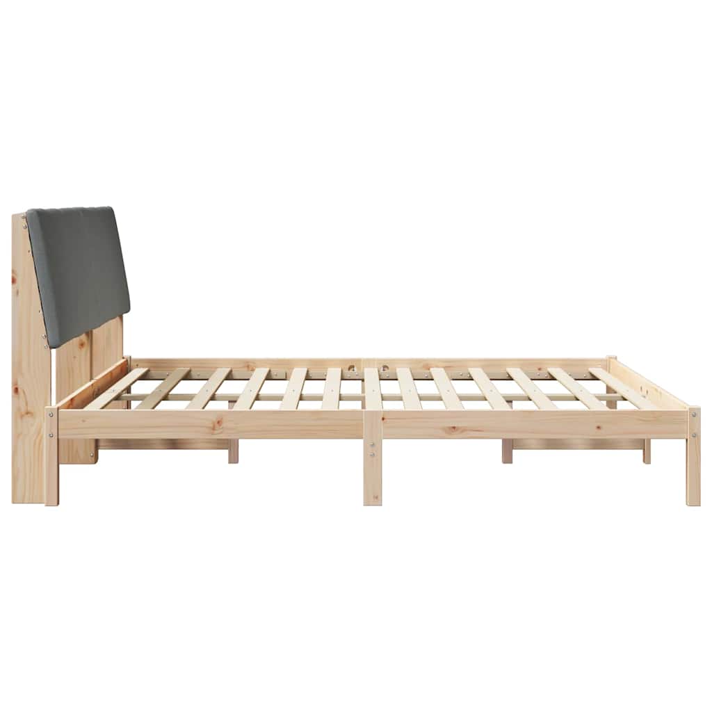 Bettgestell Braun und Dunkelgrau 180 x 200 cm Massivholz Kiefer