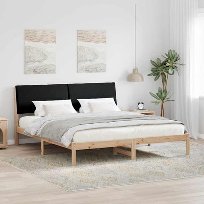 Bettgestell Braun und Schwarz 180 x 200 cm Massivholz Kiefer