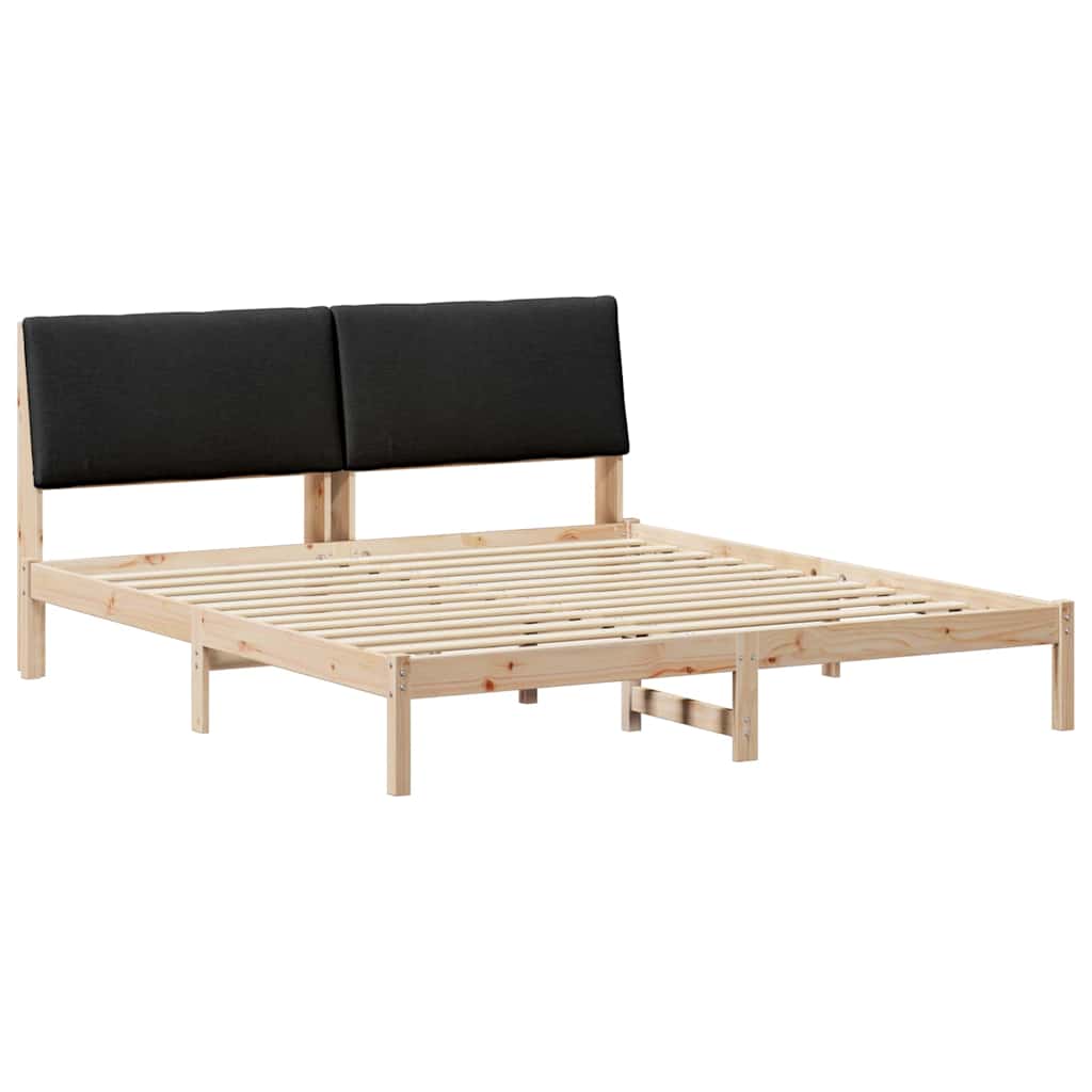 Bettgestell Braun und Schwarz 180 x 200 cm Massivholz Kiefer