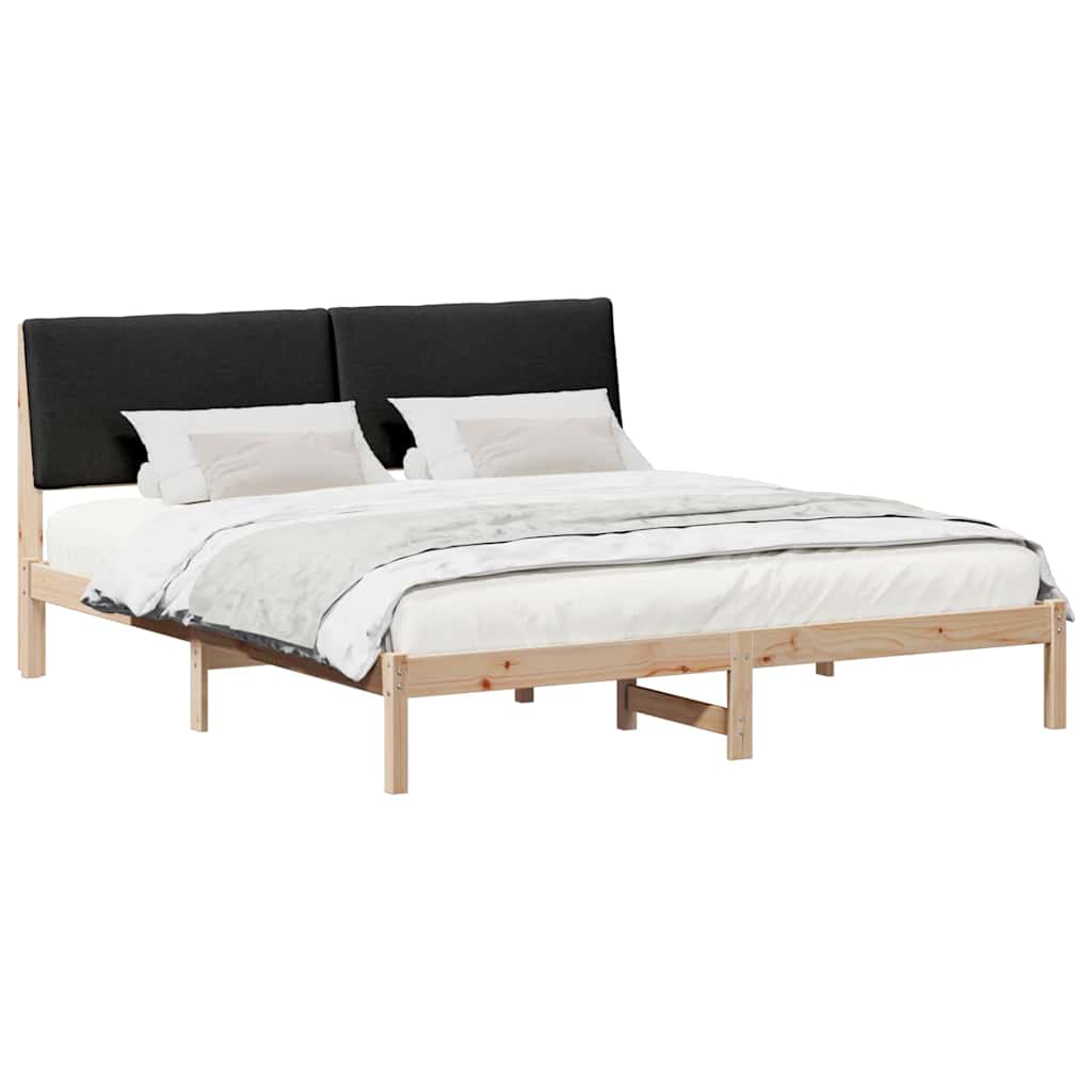 Bettgestell Braun und Schwarz 180 x 200 cm Massivholz Kiefer