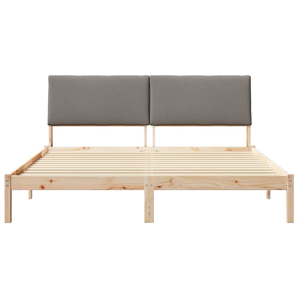 Bettgestell Braun und Taupe 180 x 200 cm Massivholz Kiefer