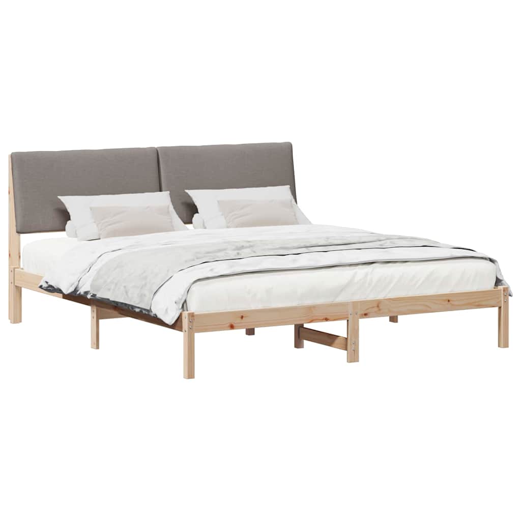 Bettgestell Braun und Taupe 180 x 200 cm Massivholz Kiefer