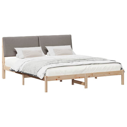 Bettgestell Braun und Taupe 180 x 200 cm Massivholz Kiefer