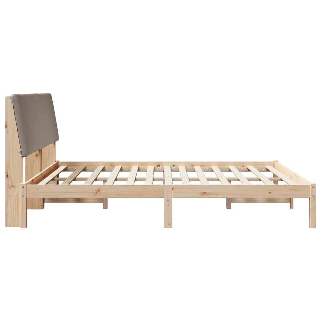 Bettgestell Braun und Taupe 180 x 200 cm Massivholz Kiefer