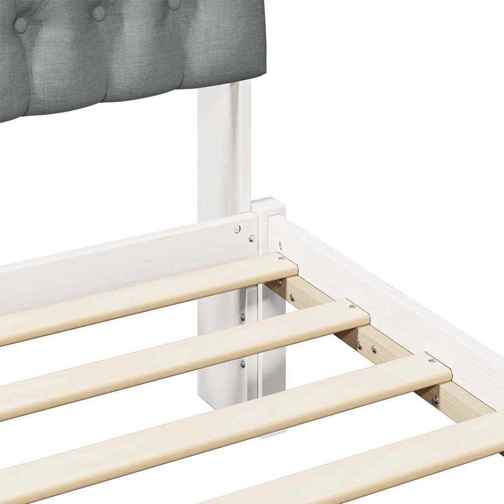 Bettgestell mit gepolstertem Kopfteil Weiß 200 x 200 cm