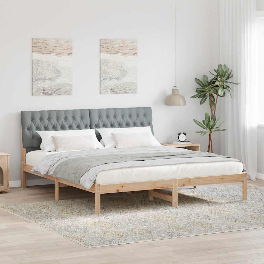 Bettgestell mit gepolstertem Kopfteil Braun 180 x 200 cm