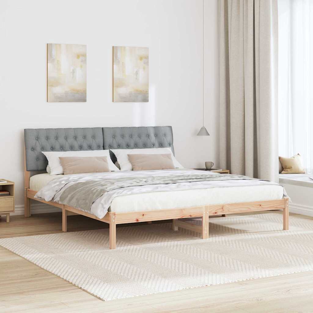 Bettgestell mit gepolstertem Kopfteil Braun 180 x 200 cm