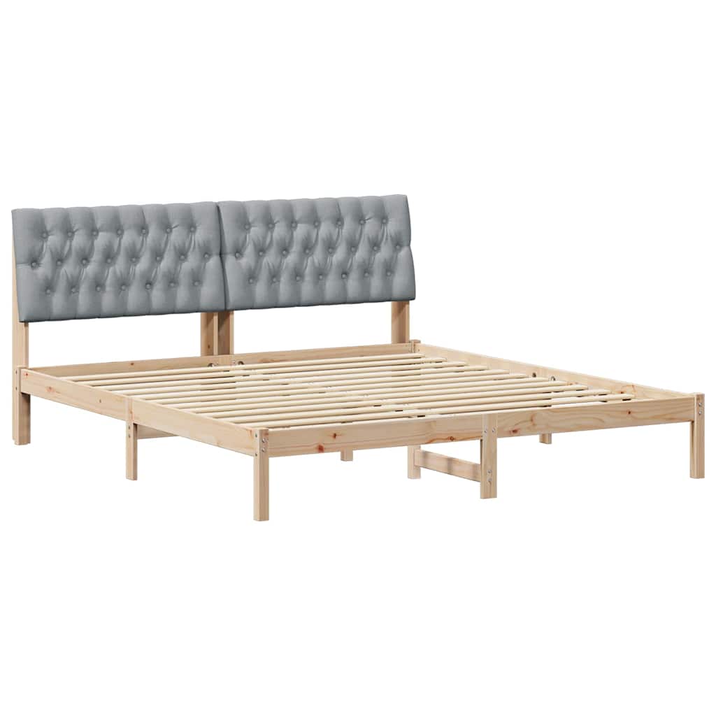Bettgestell mit gepolstertem Kopfteil Braun 180 x 200 cm