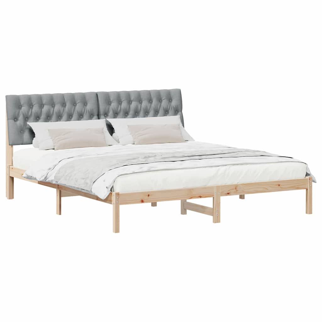 Bettgestell mit gepolstertem Kopfteil Braun 180 x 200 cm