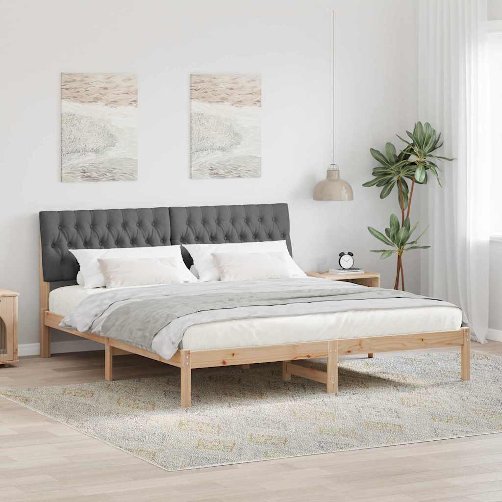 Bettgestell mit gepolstertem Kopfteil Braun 180 x 200 cm