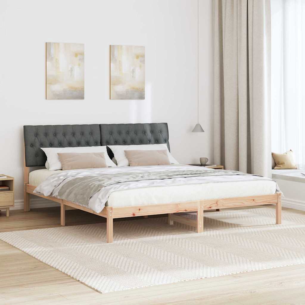 Bettgestell mit gepolstertem Kopfteil Braun 180 x 200 cm