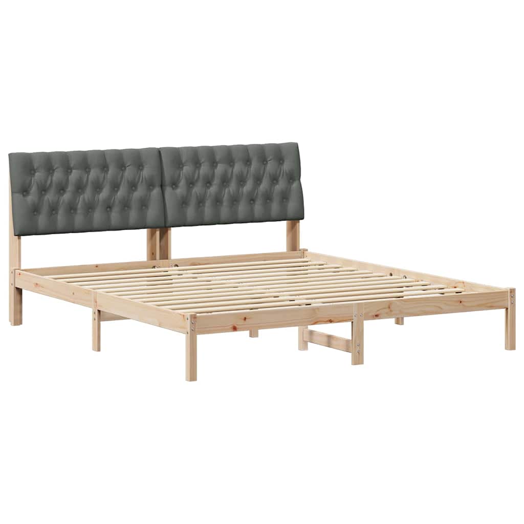 Bettgestell mit gepolstertem Kopfteil Braun 180 x 200 cm
