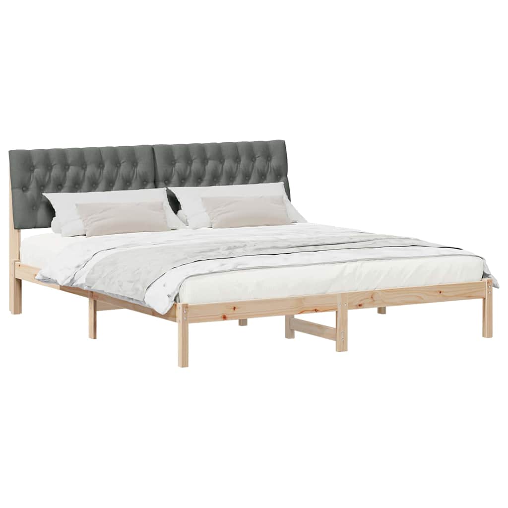 Bettgestell mit gepolstertem Kopfteil Braun 180 x 200 cm