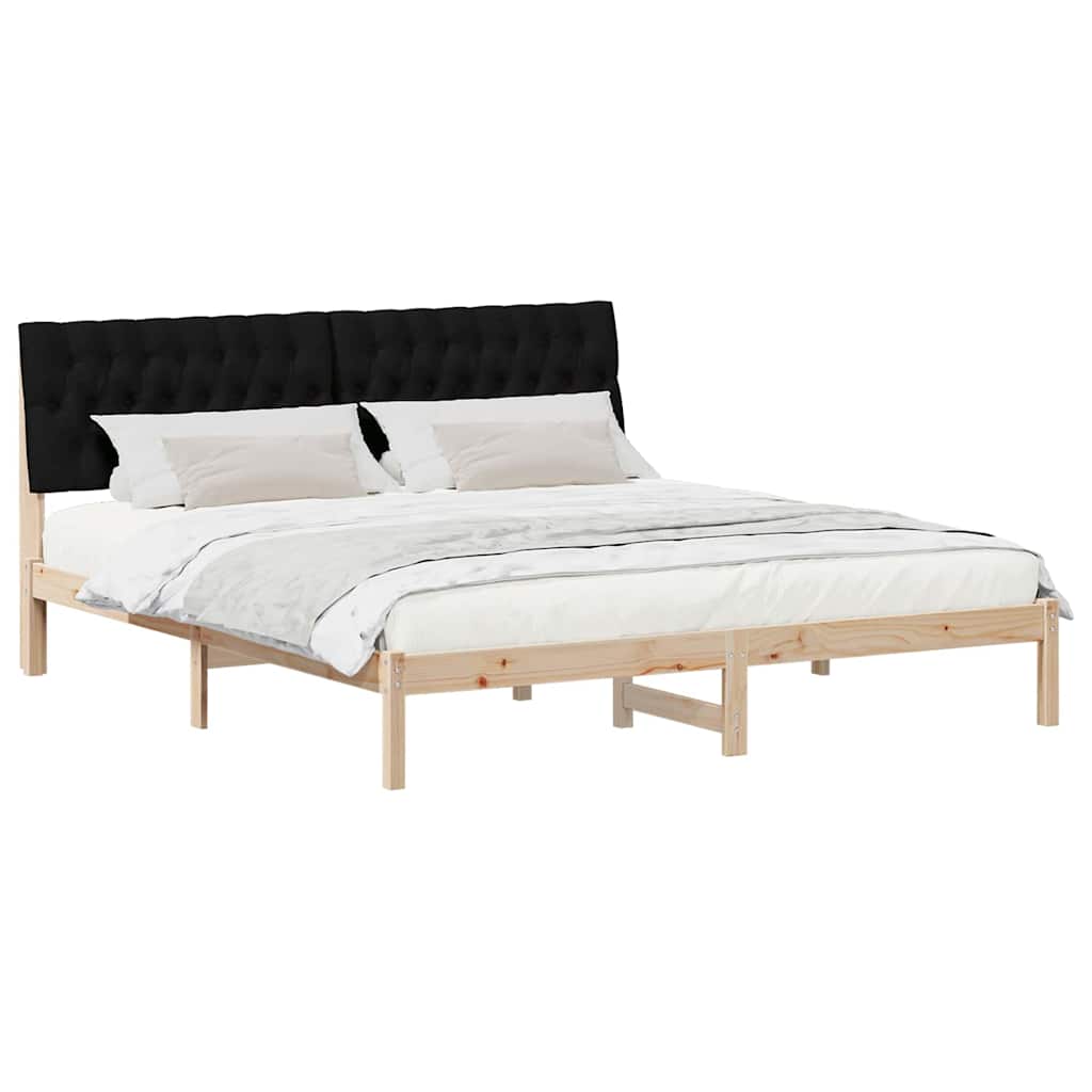 Bettgestell mit gepolstertem Kopfteil Braun 180 x 200 cm