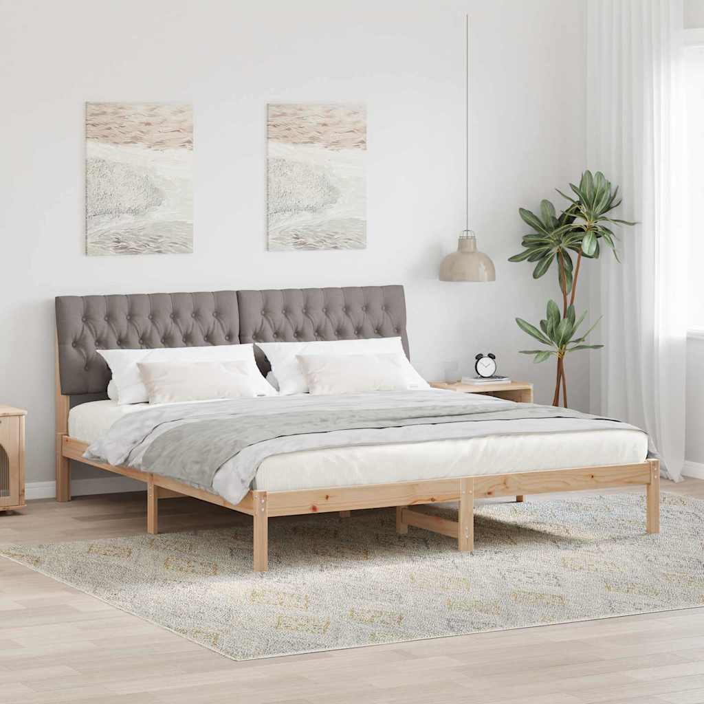 Bettgestell mit gepolstertem Kopfteil Braun 180 x 200 cm
