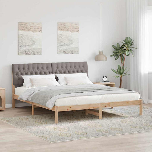 Bettgestell mit gepolstertem Kopfteil Braun 180 x 200 cm