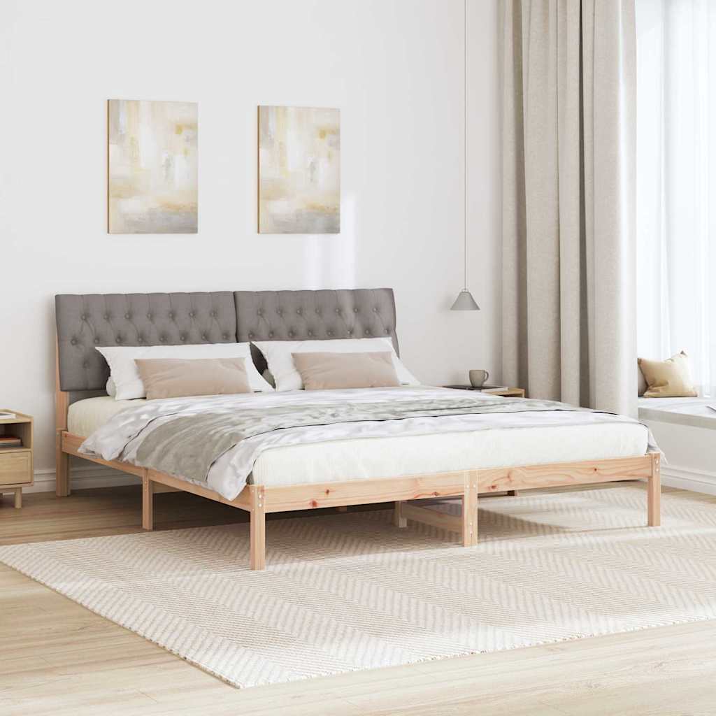 Bettgestell mit gepolstertem Kopfteil Braun 180 x 200 cm