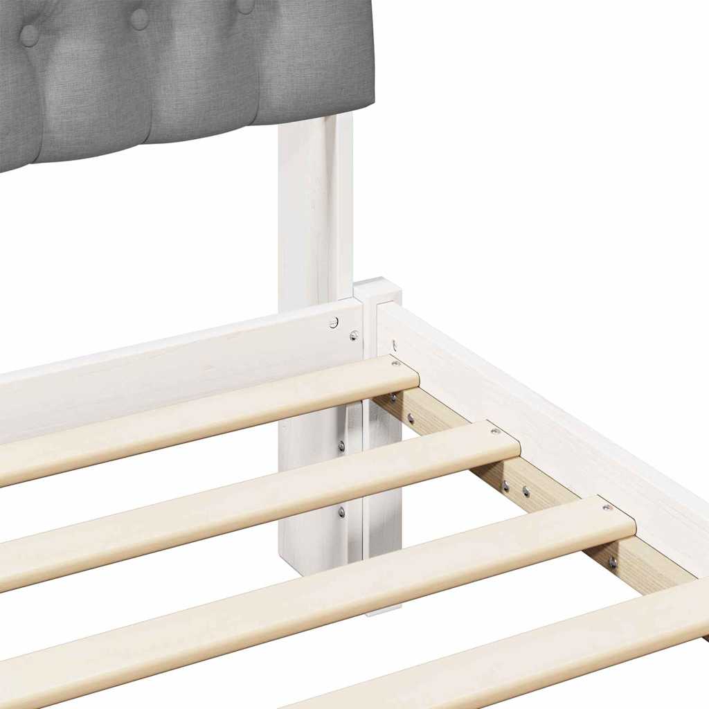 Bettgestell mit gepolstertem Kopfteil Weiß 150 x 200 cm