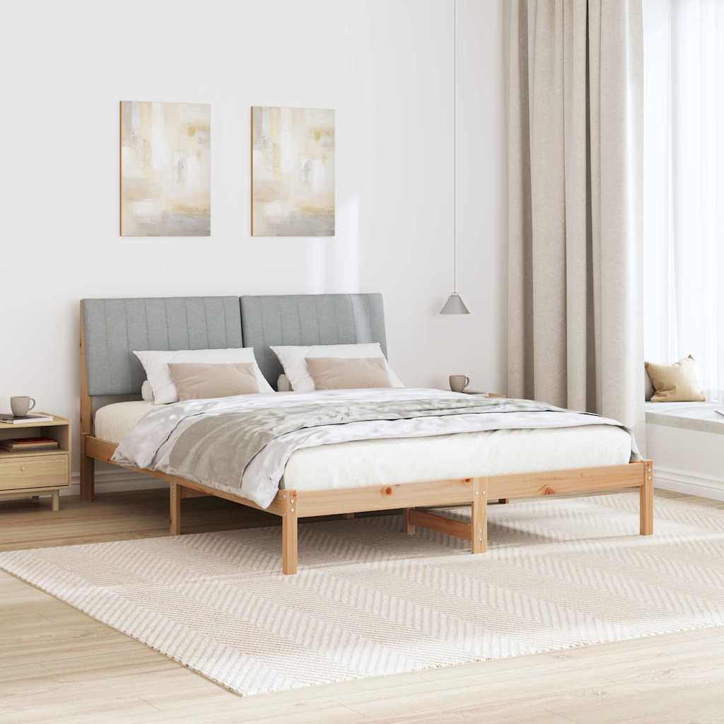 Bettrahmen mit Kopfteil Braun 180 x 200 cm Massives Kiefernholz