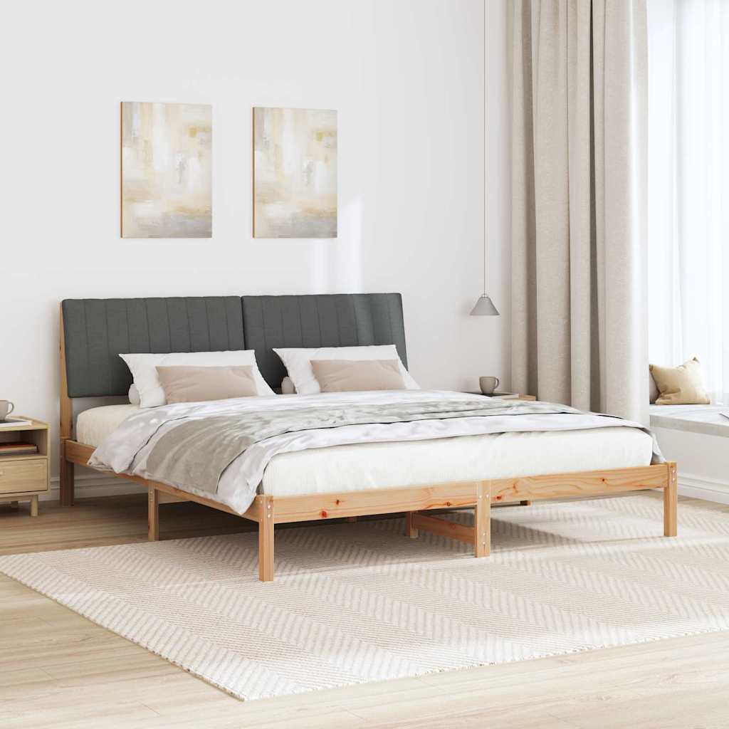 Bettrahmen mit Kopfteil Braun 180 x 200 cm Massives Kiefernholz