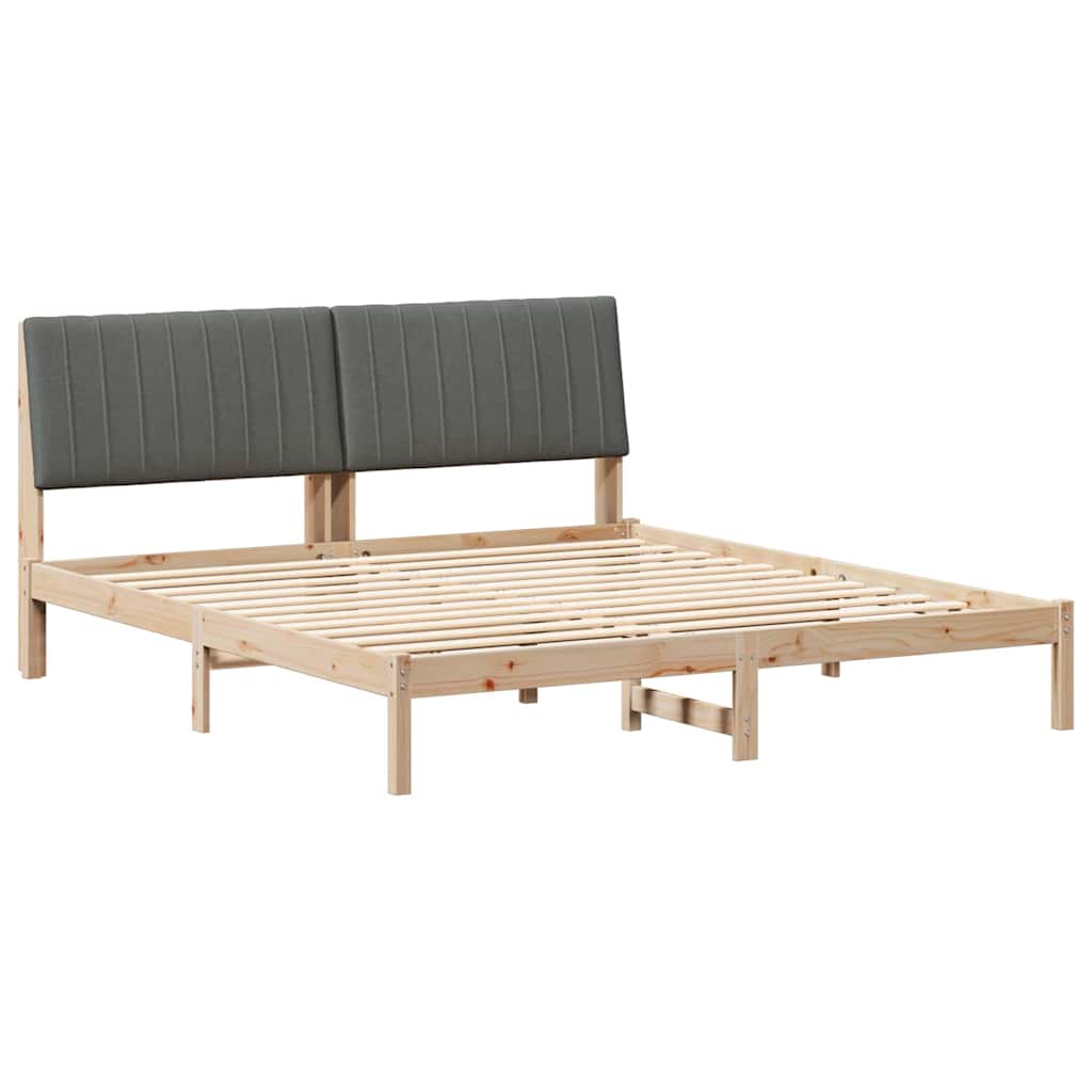 Bettrahmen mit Kopfteil Braun 180 x 200 cm Massives Kiefernholz