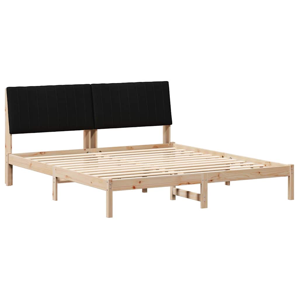 Bettrahmen mit Kopfteil Braun 180 x 200 cm Massives Kiefernholz