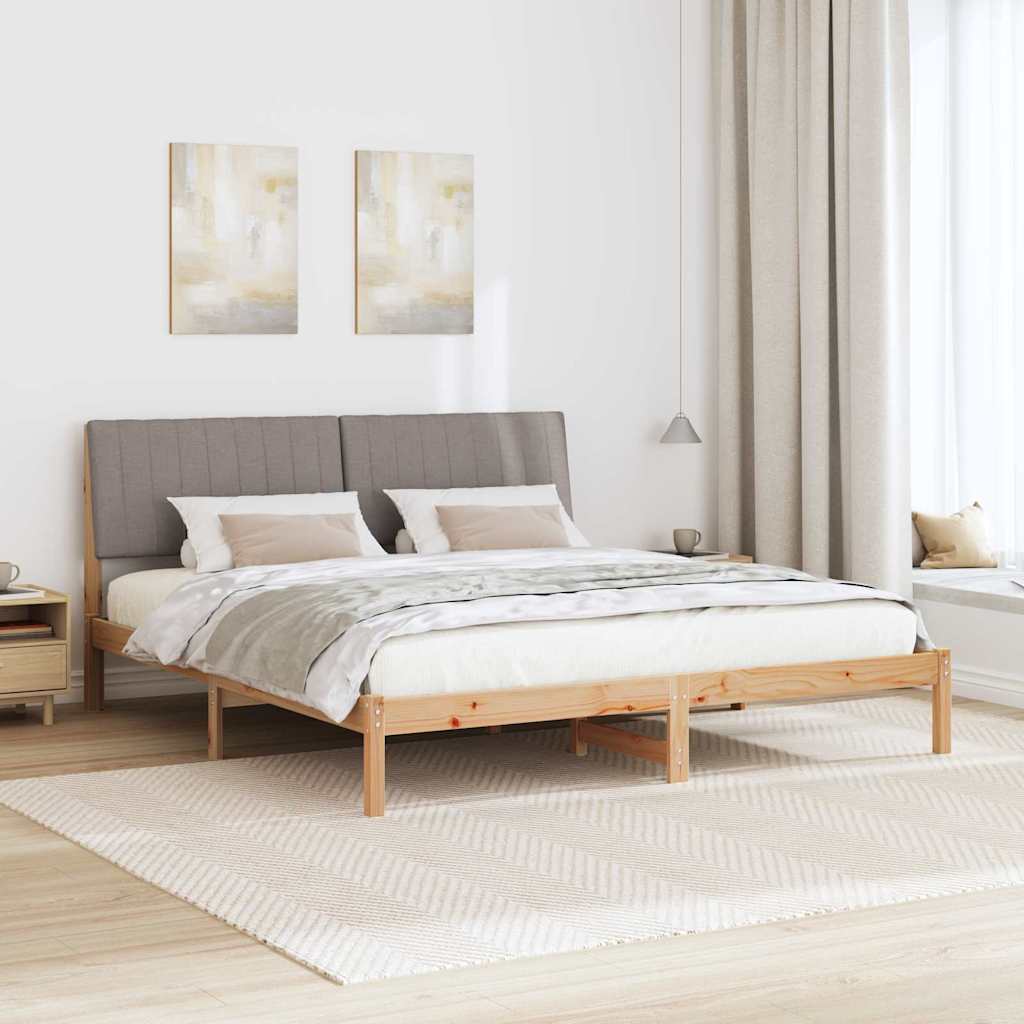 Bettrahmen mit Kopfteil Braun 180 x 200 cm Massives Kiefernholz
