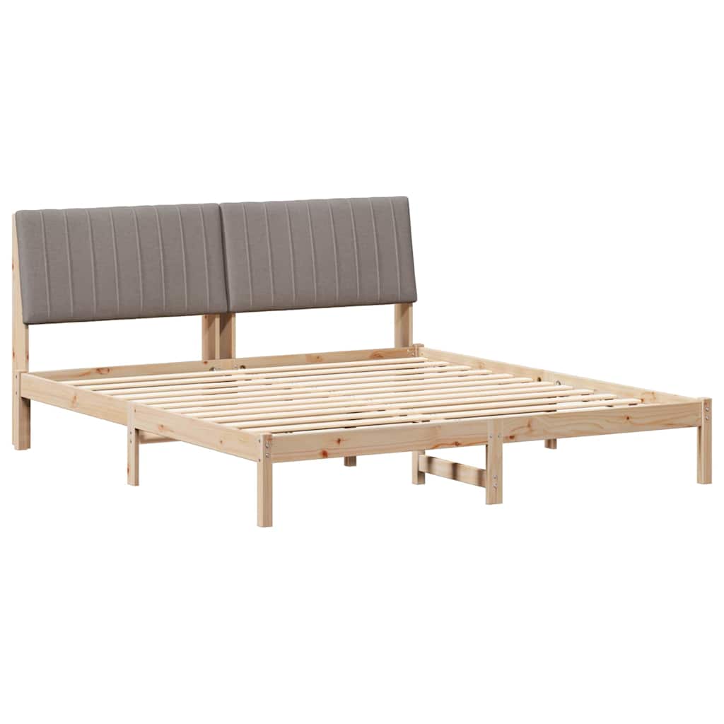 Bettrahmen mit Kopfteil Braun 180 x 200 cm Massives Kiefernholz