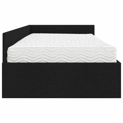 Eckbettgestell mit Matratze 2 stk. Schwarz 90 x 190 cm Stoff