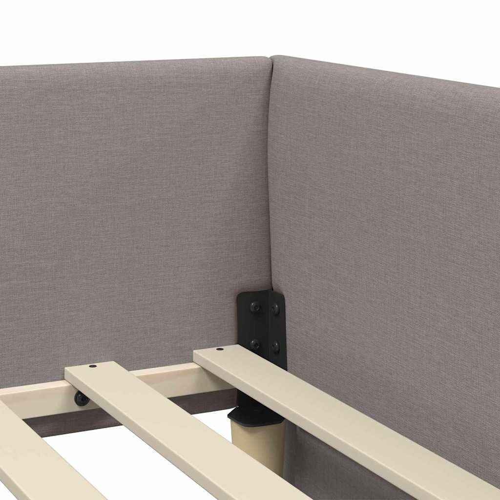 Eckbettgestell mit Matratze 2 stk. Taupe 90 x 200 cm Stoff
