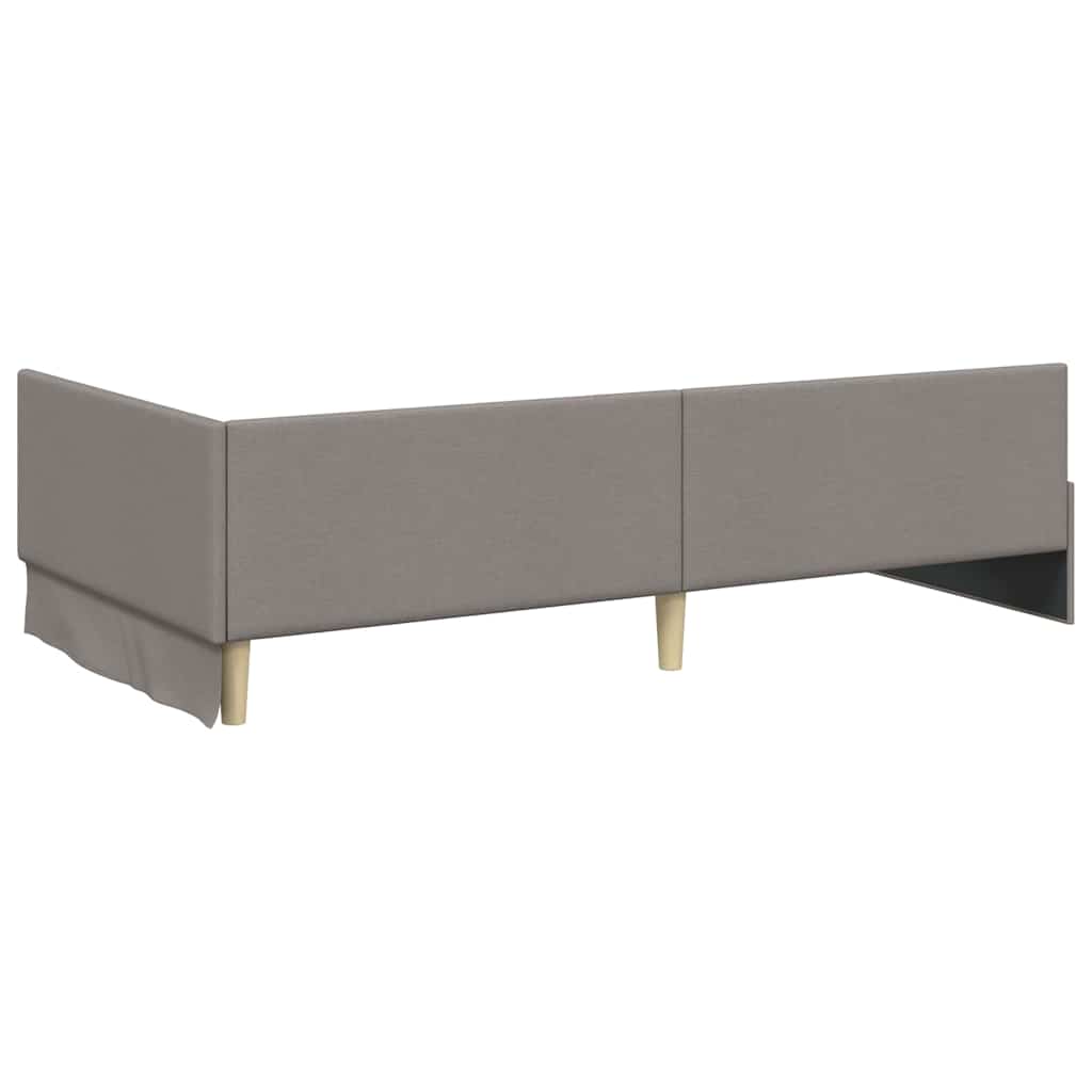 Eckbettgestell mit Matratze 2 stk. Taupe 90 x 200 cm Stoff