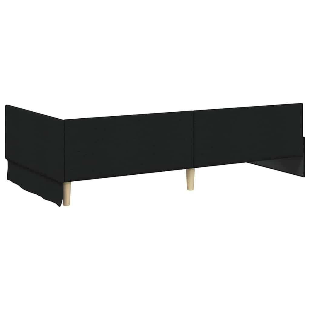 Eckbettgestell mit Matratze 2 stk. Schwarz 100 x 200 cm Stoff