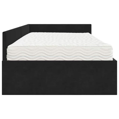 Eckbettgestell mit Matratze 2 stk. Schwarz 90 x 190 cm Samt