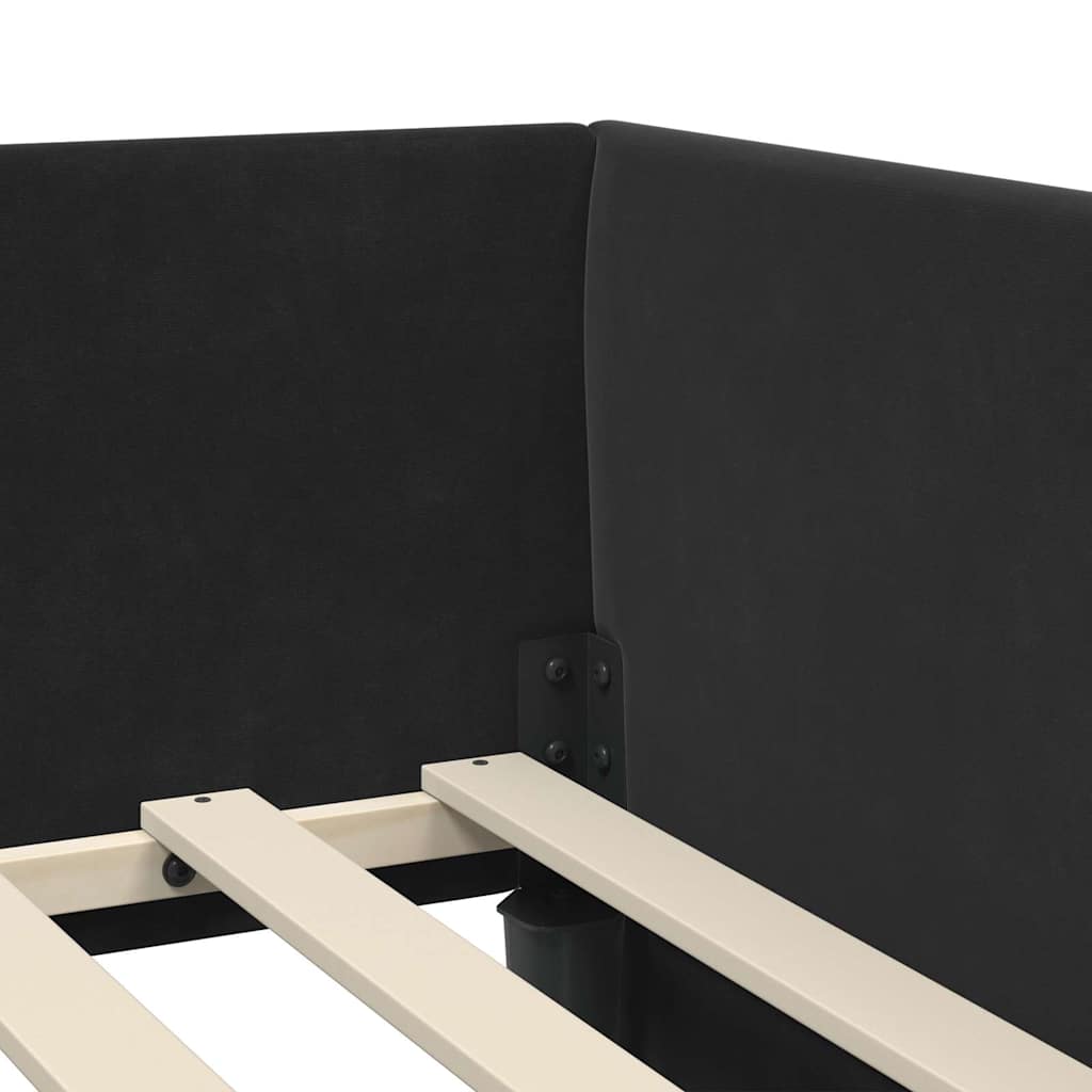 Eckbettgestell mit Matratze Sonstiges 2 pcs Schwarz Samt