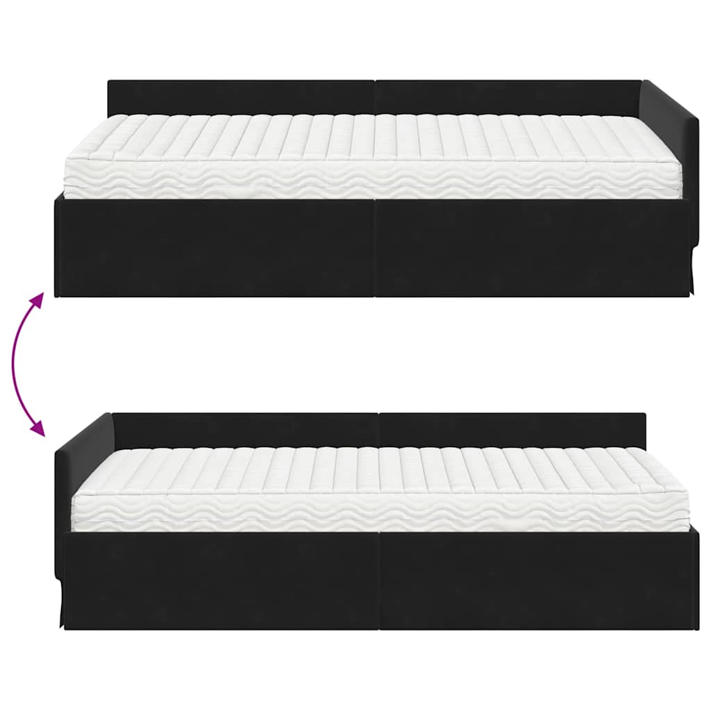 Eckbettgestell mit Matratze Sonstiges 2 pcs Schwarz Samt