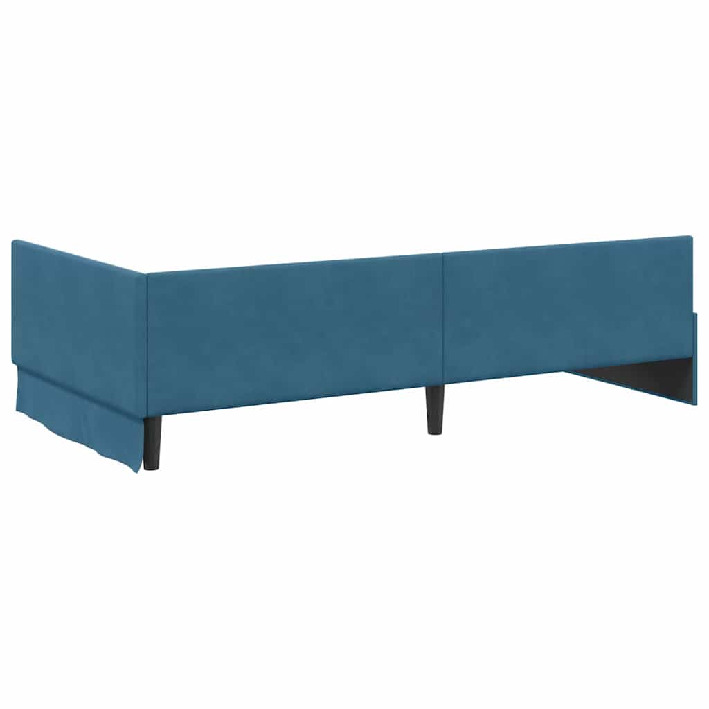 Eckbettgestell mit Matratze 2 stk. Blau 100 x 200 cm Samt