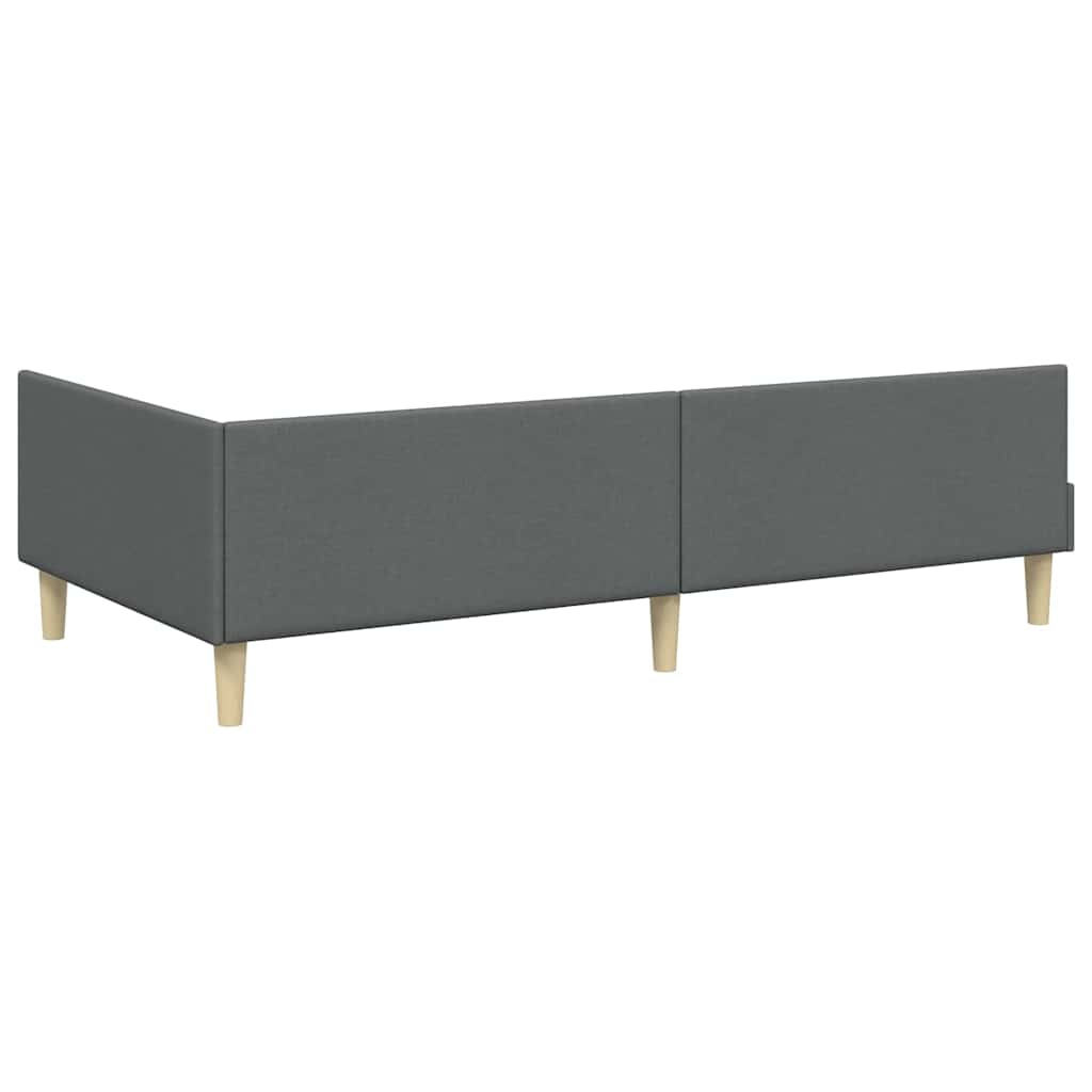 Eckbettgestell mit Matratze mit Matratze 2 pcs Grau Stoff