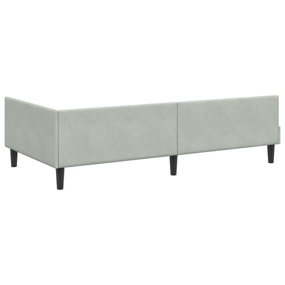 Eckbettgestell mit Matratze 2 stk. Hellgrau 80 x 200 cm Samt